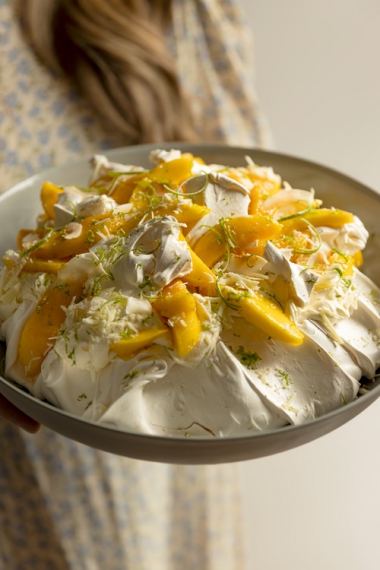 Mango%2C+Lime+%26+Toasted+Coconut+Smashed+Pavlova+with+White+Chocolate++%7C++Gather+%26+Feast