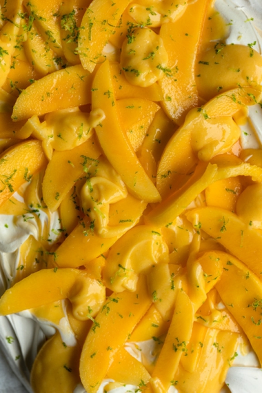 Fresh+Mango+%26+Mango+Curd+Sheet-Style+Pavlova+%7C+Gather+%26+Feast