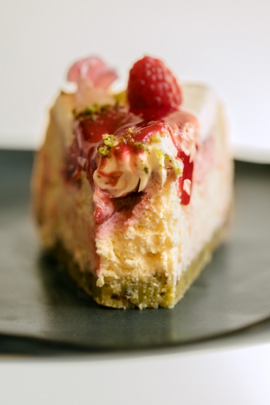 Raspberry%2C+Rose+%26+Vanilla+Cheesecake+with+Pistachio+Rose+Crust++%7C++Gather+%26+Feast