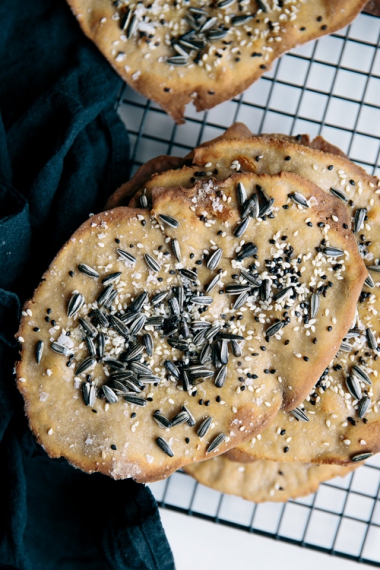 Seedy+Buckwheat+Flatbreads+with+Herby+Philly+Cream+Cheese+%26+Fresh+Tomato++%7C++Gather+%26+Feast