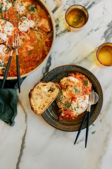 Shakshuka+with+Tahini%2C+Yoghurt+%26+Chili+Butter++%7C++Gather+%26+Feast