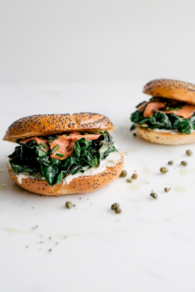 Smoked+Salmon+%26+Saut%C3%A9ed+Kale+Bagel++%7C++Gather+%26+Feast