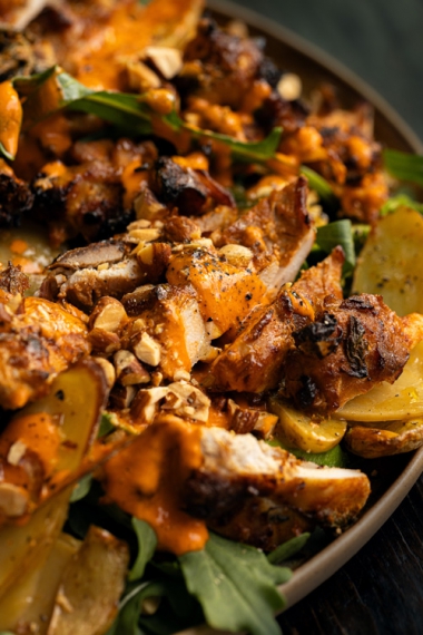 Smokey+Baked+Chicken+with+Creamy+Yoghurt+Roasted+Red+Pepper+Sauce+%7C+Gather+%26+Feast