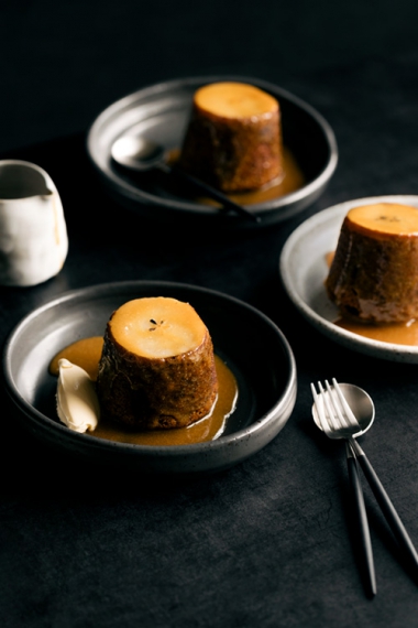 Sticky+Date+%26+Spiced+Pear+Puddings+with+Cognac+Spiked+Caramel+Sauce++%7C++Gather+%26+Feast