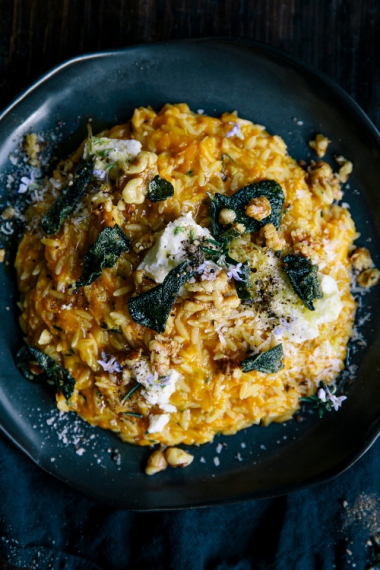 Sweet+Potato+%26+Pumpkin+Risoni+%28Orzo%29+with+Crispy+Sage+%26+Walnuts++%7C++Gather+%26+Feast