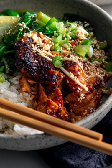 Teriyaki Salmon Rice Bowls (Meal Prep) - fed by sab