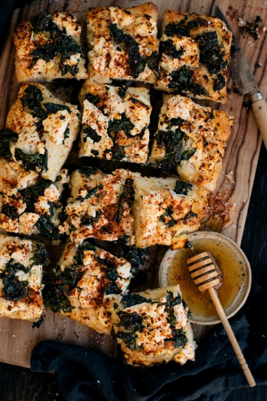 Kale+%26+Ricotta+Focaccia+with+Chili+%26+Honey++%7C++Gather+%26+Feast