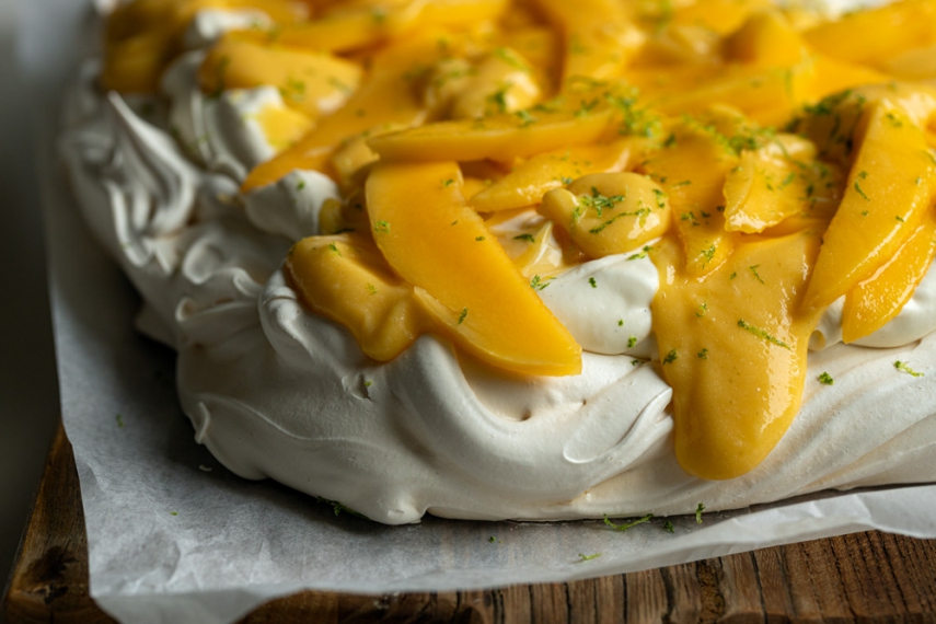 Fresh+Mango+%26+Mango+Curd+Sheet-Style+Pavlova+%7C+Gather+%26+Feast