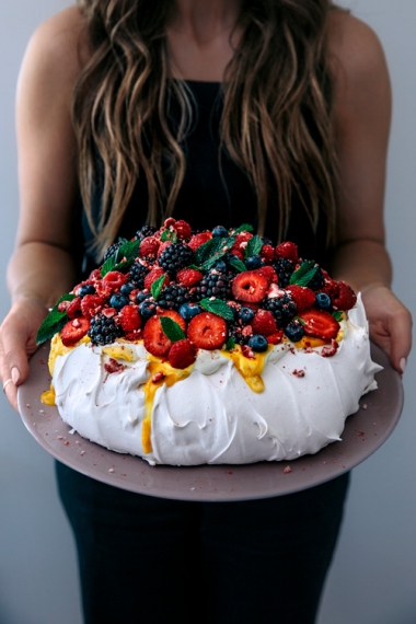 Mega+Berry+Pavlova+with+Lemon+Curd+%26+Fresh+Mint++%7C++Gather+%26+Feast