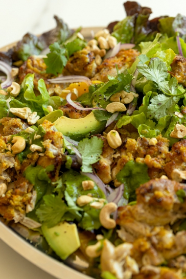 Orange%2C+Ginger+%26+Garlic+Chicken+with+Zingy+Coriander+Vinaigrette+on+a+Butter+Lettuce%2C+Avocado+%26+Orange+Salad+%7C+Gather+%26+Feast