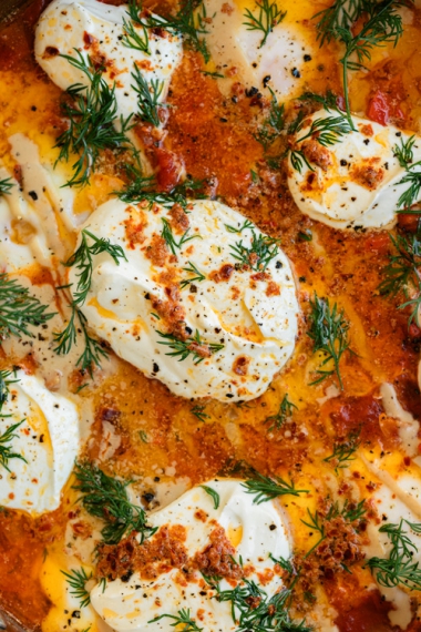 Shakshuka+with+Tahini%2C+Yoghurt+%26+Chili+Butter++%7C++Gather+%26+Feast