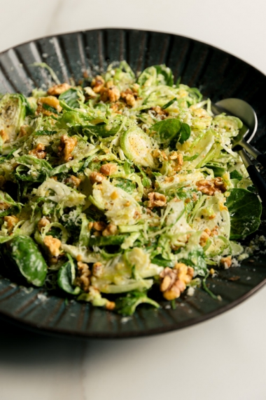 Shaved+Brussel+Sprout+%26+Walnut+Salad+with+Manchego+Olive+Oil+Dressing+%7C+Gather+%26+Feast