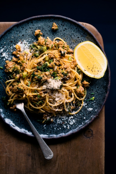 Spaghetti+with+Broccoli%2C+Pork+%26+Fennel++%7C++Gather+%26+Feast