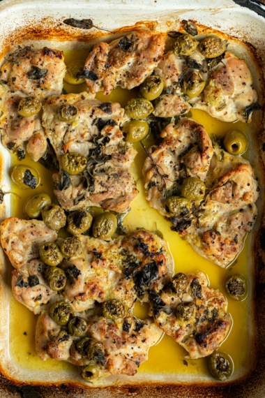 Lemon%2C+Green+Olive+%26+Oregano+Chicken+with+Olive+Oil+Flatbreads+%7C+Gather+%26+Feast