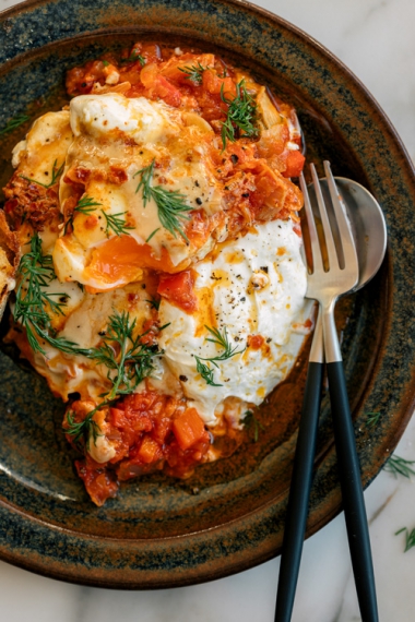 Shakshuka+with+Tahini%2C+Yoghurt+%26+Chili+Butter++%7C++Gather+%26+Feast