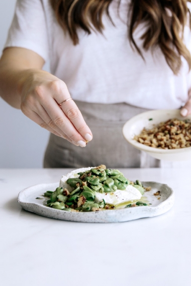 Fresh+Ricotta+with+Broad+Beans+%26+Rye+Sourdough+Breadcrumbs++%7C++Gather+%26+Feast