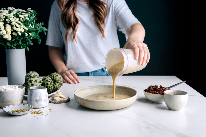 Cacao+%26+Custard+Apple+Smoothie+Bowl+with+Cacao+Quinoa+Granola++%7C++Gather+%26+Feast