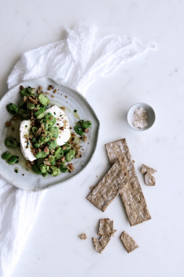 Fresh+Ricotta+with+Broad+Beans+%26+Rye+Sourdough+Breadcrumbs++%7C++Gather+%26+Feast