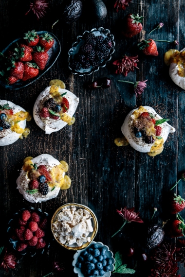 Meringues+with+Vanilla+Mascarpone+Cream%2C+Passionfruit+Curd%2C+Berries+%26+Fresh+Mint++%7C++Gather+%26+Feast