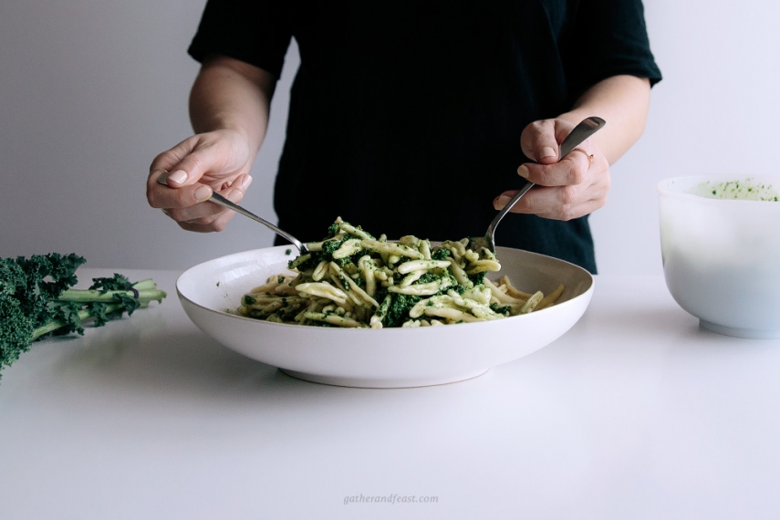 Kale+%26+Basil+Pesto+with+Pasta++%7C++Gather+%26+Feast