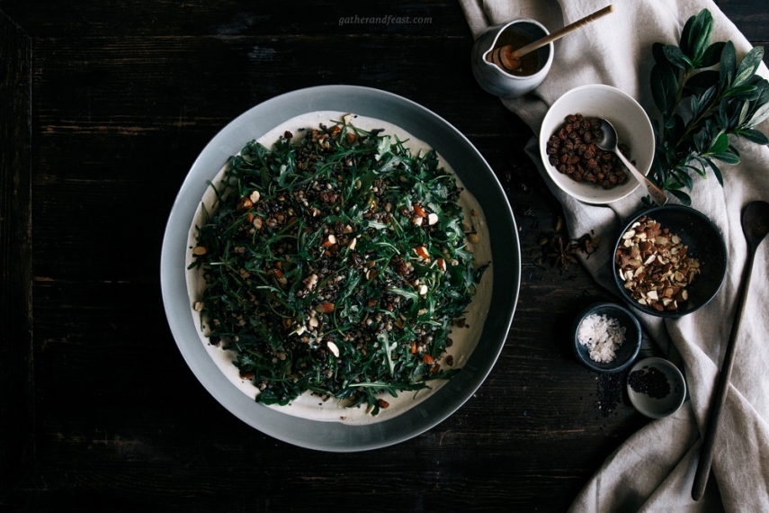 Wild+Rice+%26+Rocket+Salad+with+Chai+Soaked+Raisins++%7C++Gather+%26+Feast