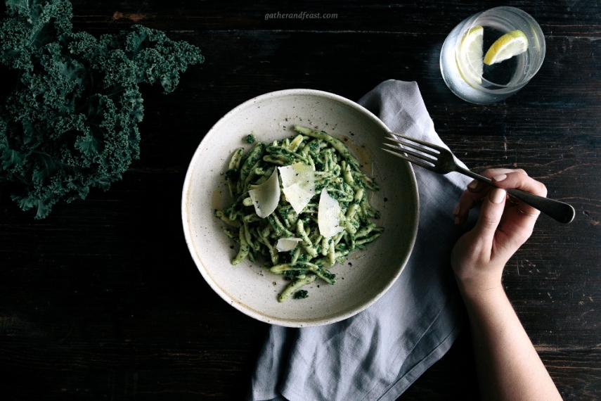 Kale+%26+Basil+Pesto+with+Pasta++%7C++Gather+%26+Feast