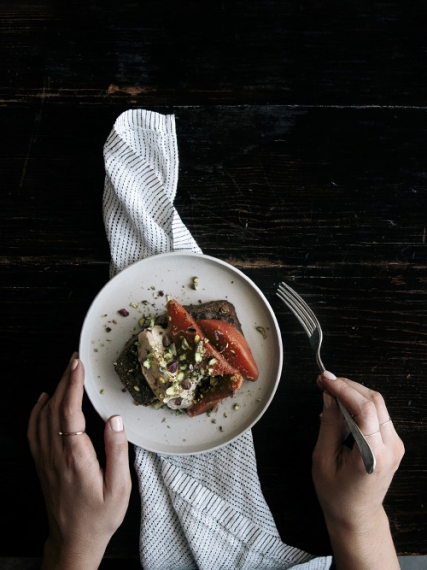 Buckwheat+Banana+Bread+with+Poached+Quinces+%26+Mascarpone++%7C++Gather+%26+Feast