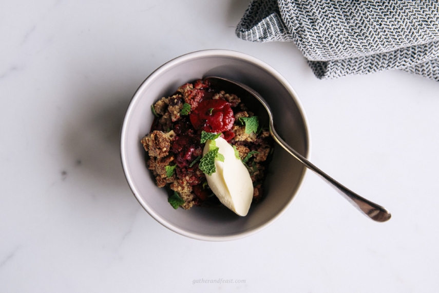 Berry+Buckwheat+%26+Hazelnut+Crumble+with+Fresh+Mint++%7C++Gather+%26+Feast