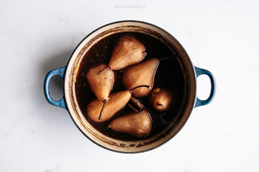 Spiced+Poached+Pears+with+Salted+Caramel++%7C++Gather+%26+Feast