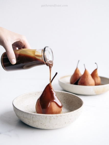 Spiced+Poached+Pears+with+Salted+Caramel++%7C++Gather+%26+Feast