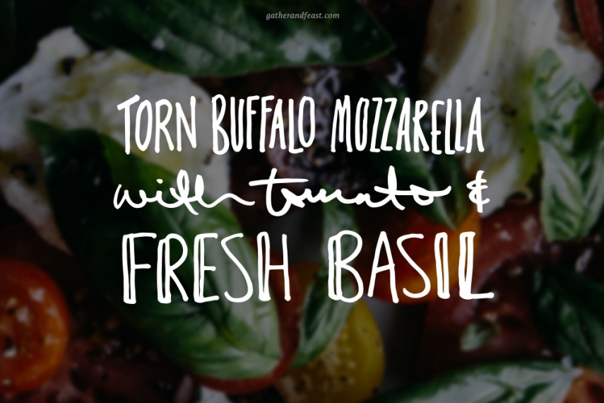 Torn+Buffalo+Mozzarella+with+Tomato+%26+Fresh+Basil++%7C++Gather+%26+Feast